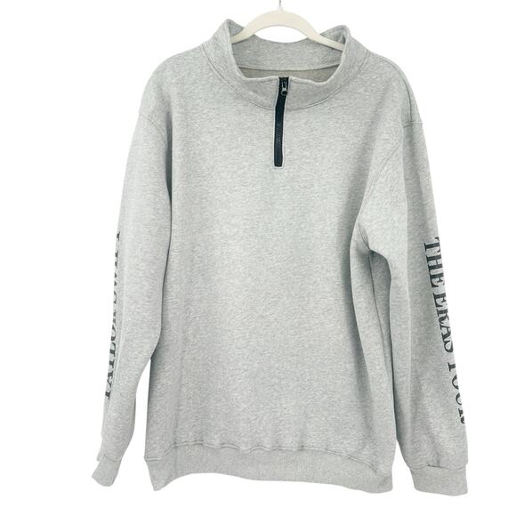 Taylor Swift Womens Fleece Quarter Zip Pullover Eras‎ Tour Sweatshirt 2XL Gray - Picture 3 of 9